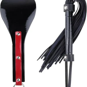 Premium Leather Heart Paddle with Whip