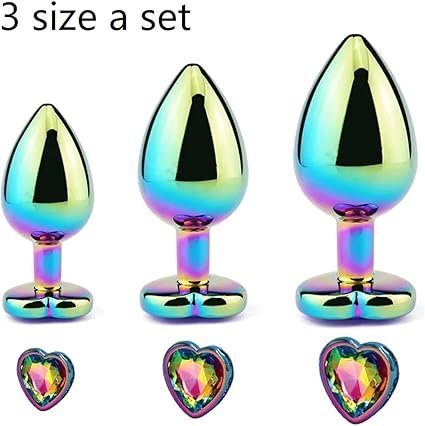 Rainbow Heart Butt Plug - Pack of 3 - Image 3
