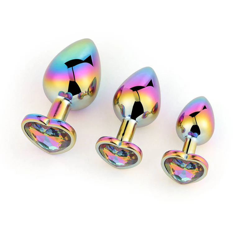 Rainbow Heart Butt Plug - Pack of 3 - Image 2