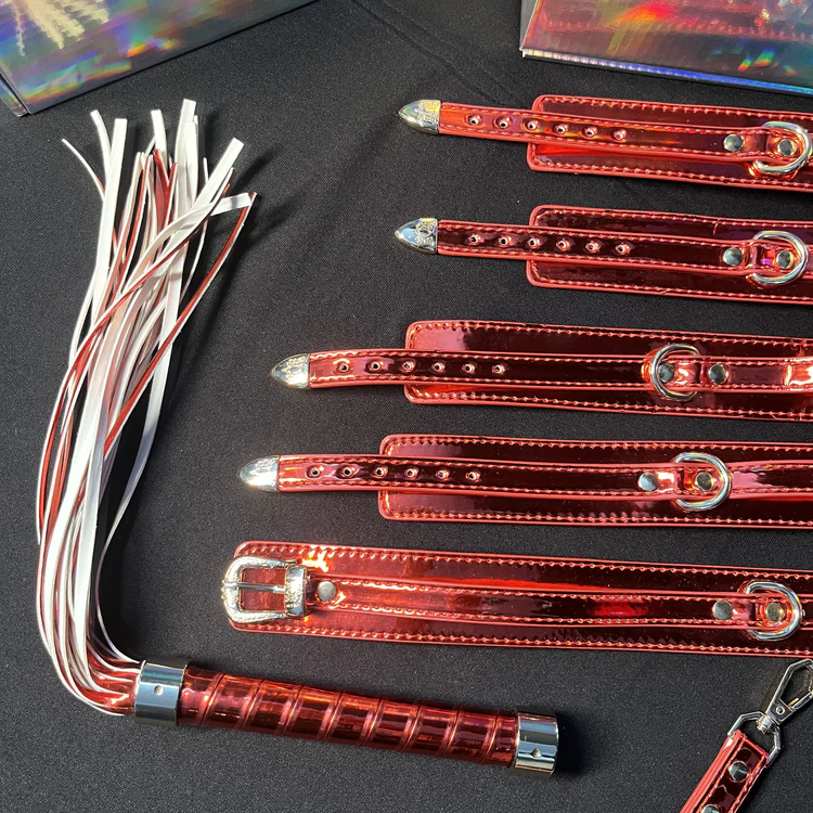 10Pc Shiny Bondage Restraint BDSM KIT - Image 4