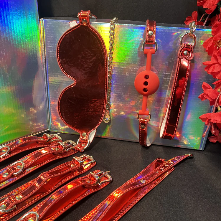 10Pc Shiny Bondage Restraint BDSM KIT - Image 3