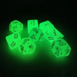 Romantic Role Playing Dice - Sex Metal/Glow Dice