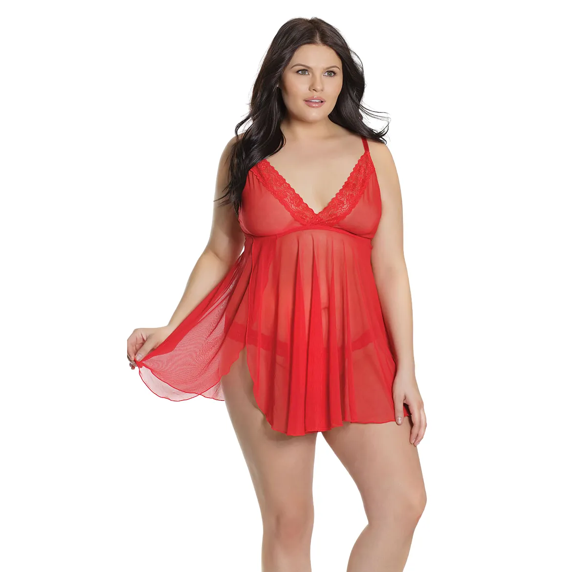19016- Women’s Plus Size Side Cut Babydoll - Image 2